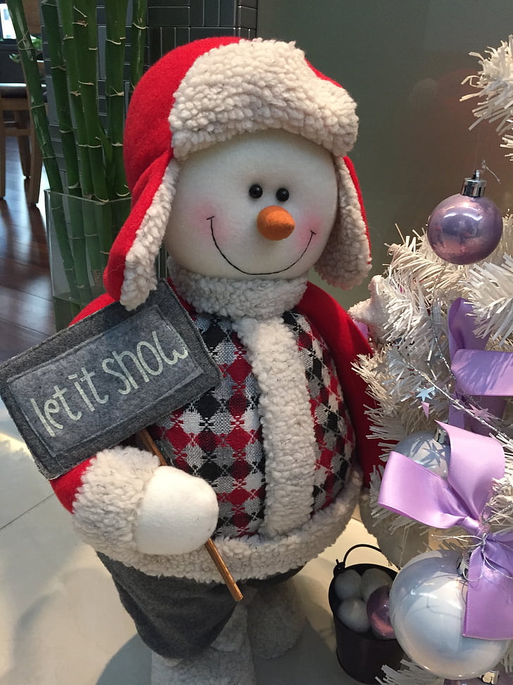 homem de neve, Natal, Cap, boneco de neve, Inverno, decoração, Dom