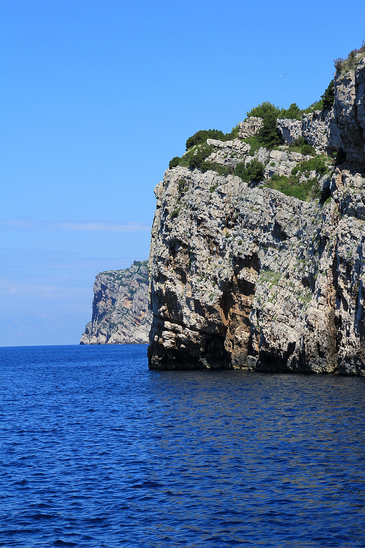 croatia, coast, cliff, kornati islands, national park, blue, sea