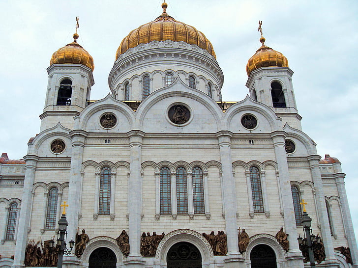 Rusko, Moskva, Cathedral, st saviour, veža, žiarovky, dome