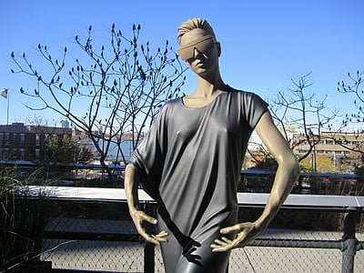 New york, statue de, ruelle de parc