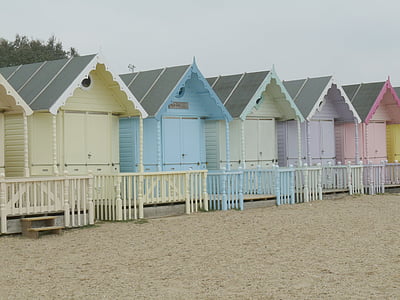 beach huts, beach, sand, holiday homes, vacation, sea, summer