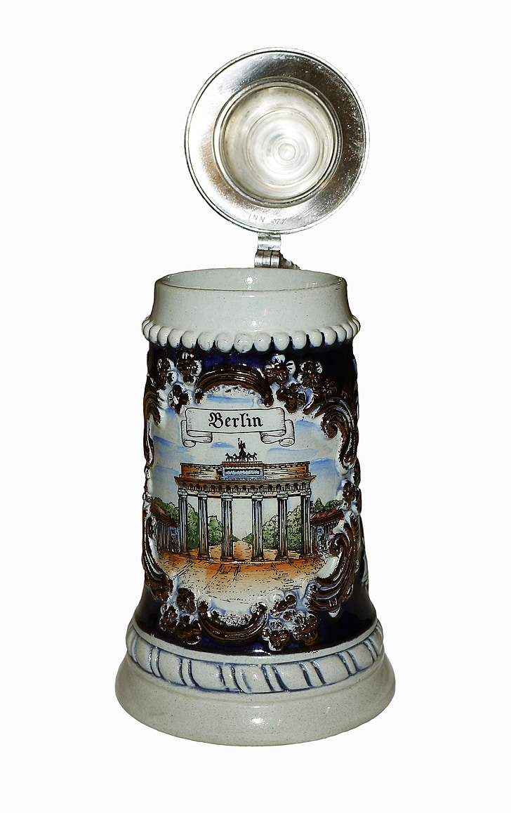 drink, beer mug, jar, porcelain, german, single Object, isolated