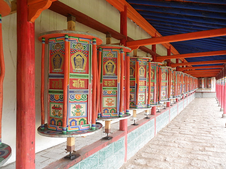 Langmusi, dies de sol, Sichuan, Àsia, arquitectura, cultures, religió