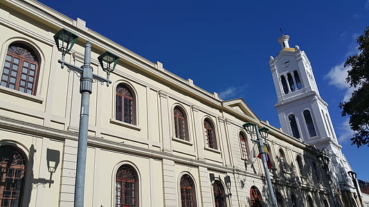 Iglesia, Cielo, Azul, arquitectura, Bogotá, építészet, templom
