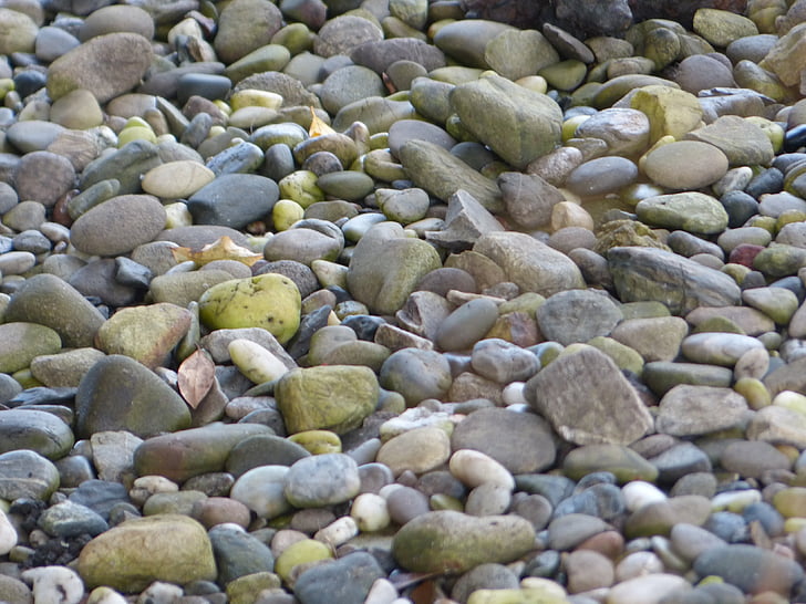 piedras, rocas, cantos rodados, gris, gris, duro, sólido