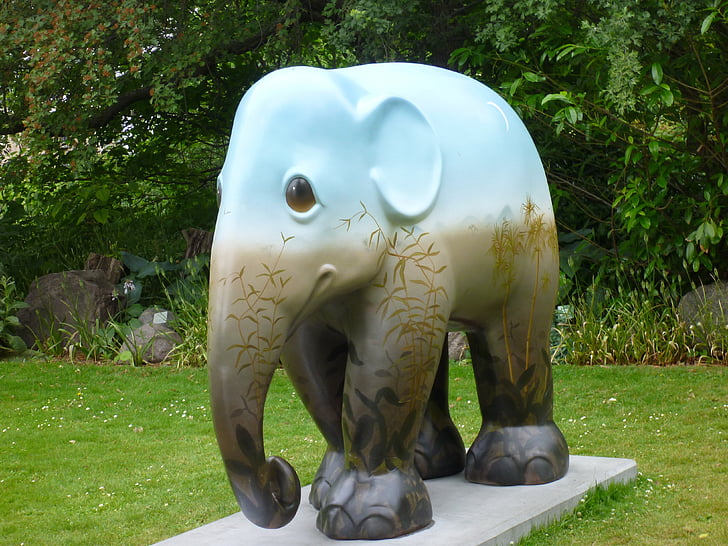 statue de, éléphant, Copenhague