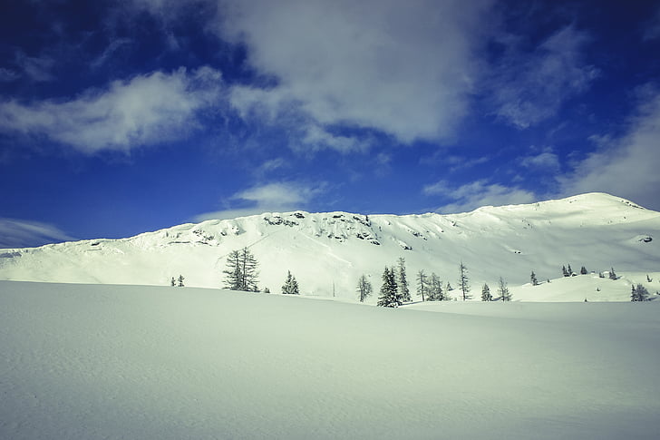 Wolken, Kälte, Berg, Himmel, Schnee, Bäume, Winter