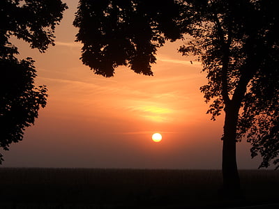 soluppgång, Breaking dawn, Rumänien, Ialomita