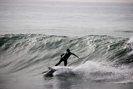 océan, surfeur, eau, sport, été, planche de surf, amusement