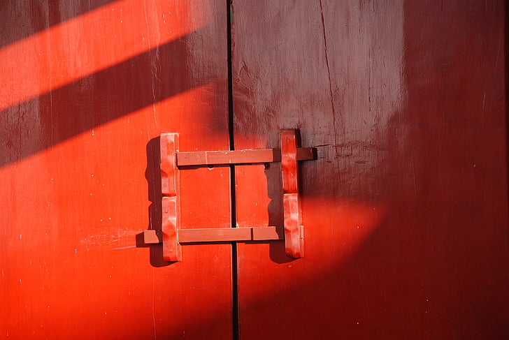 pintu, Cina angin, alam, pemandangan, bahan, kayu - bahan, merah