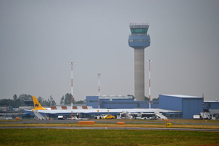 l'aeroport, Torre, control, avió, viatges, aire, terminal