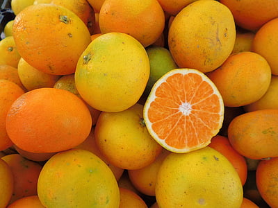 Oranje, fruit, organische, oranje geel, vitamine