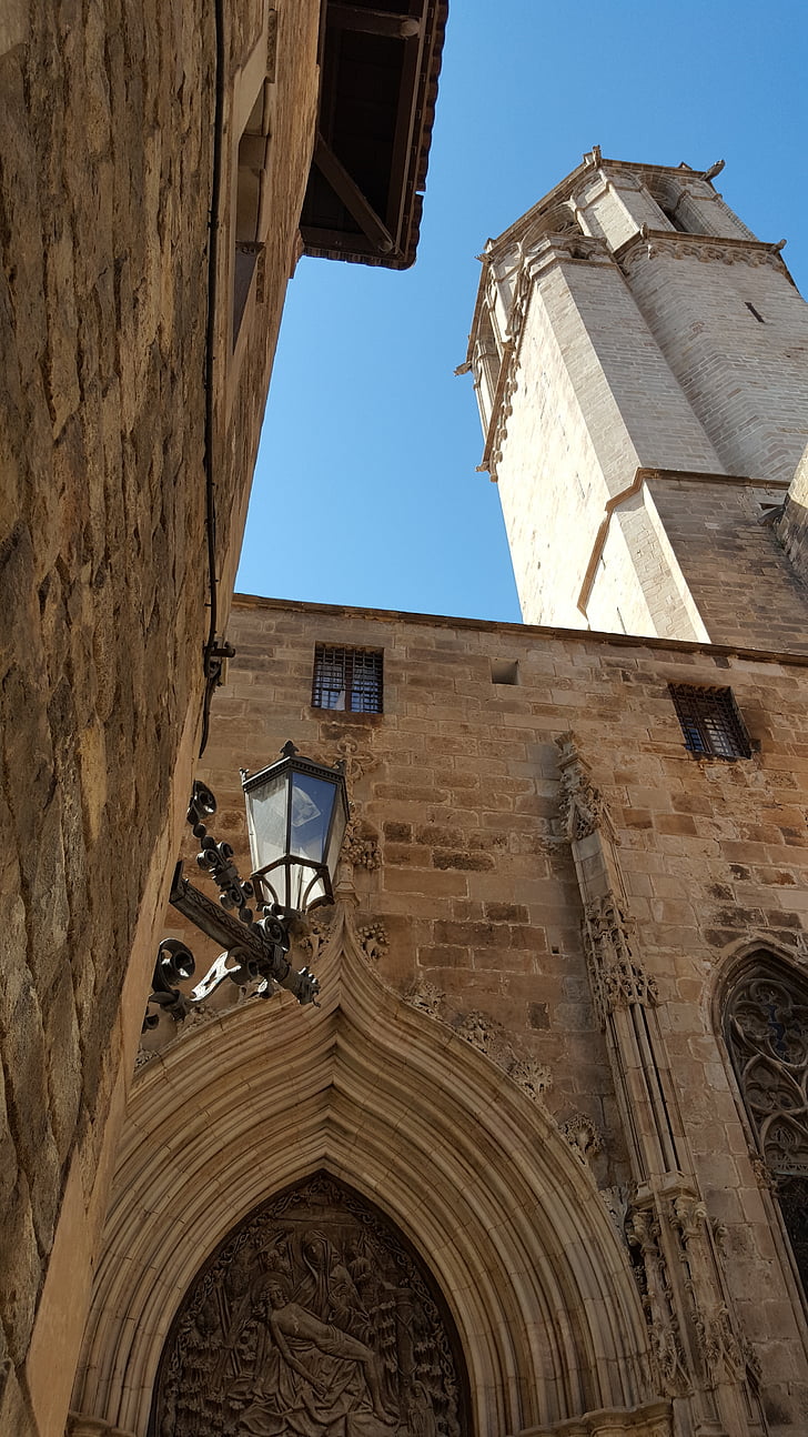 바르셀로나, 대성당, 거리, 아키텍처, 중세, 유럽, 타워