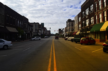 vigtigste, Street, USA, Elkhart, Indiana, i, arkitektur