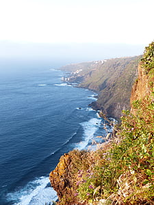 samoga, el sauzal, Sahil, Tenerife, Kanarya Adaları, uçurum, Deniz
