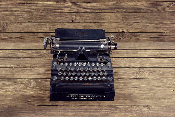 Vintage, machine à écrire, écrire, New york, lettres, typographie, encre