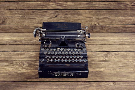 Vintage, kirjoituskone, kirjoittaa, New Yorkissa, kirjaimet, kohopaino, muste