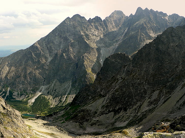 Slovakiet, Vysoké tatry, bjerge, Green mountain lake, Lomnický peak, kežmarský skjold, stolt skjold