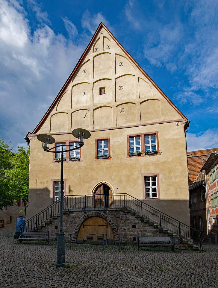 Town hall, Sangerhausen, Saksijas-Anhaltes, Vācija, vecā ēka, interesantas vietas, kultūra