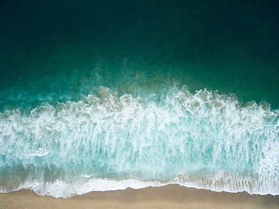 Mar, oceà, blau, l'aigua, ones, natura, blanc