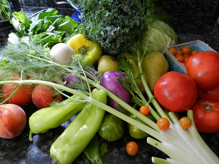 daržovės, vaisių, šviežios, kopūstai, maisto, sveikas, vasaros