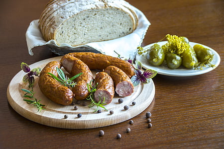 healthy regional dishes, country sausage, regional products, traditional food, healthy kitchen, polish food, handmade sausage