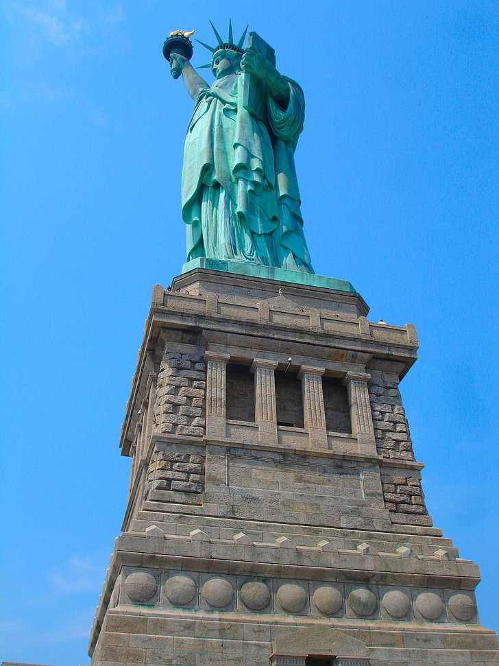 Statua wolności, new york city, Ameryka, Dom, posąg, Manhattan, Stany Zjednoczone