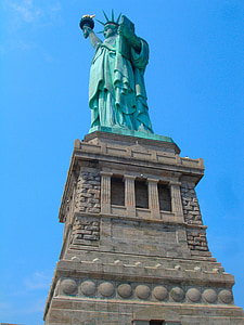 자유의 여 신상, 뉴욕 시티, 미국, dom, 동상, 맨하탄, 미국