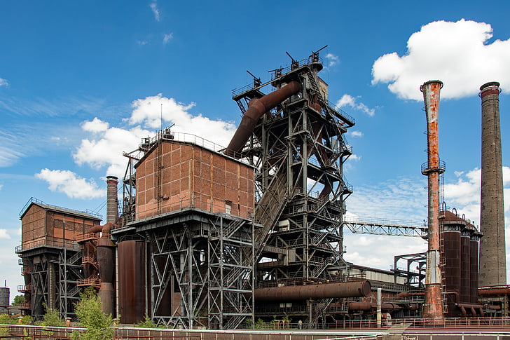 Duisburg, stålværk, fabrikken, industri, gamle, arkitektur, sværindustri
