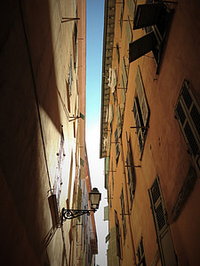 nice, old town, south of france, center, alley, homes, animated