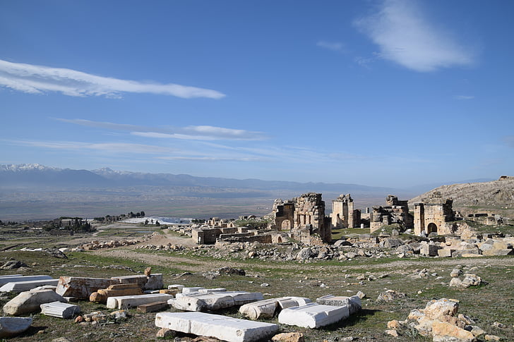 Hierapolis, phrygia, griuvėsiai, senovės, Miestas, Pamukalė, Architektūra