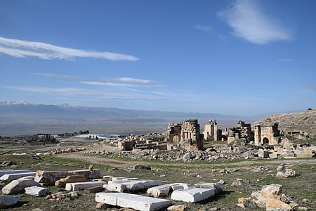 Hierapolis di Frigia, rovina, antica, città, Pamukkale, architettura