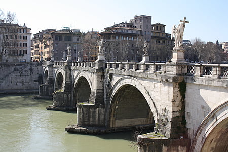 rome, bridge, statue