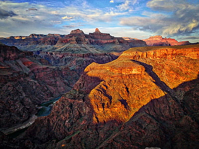 canyon, clouds, daylight, desert, erosion, famous, formation
