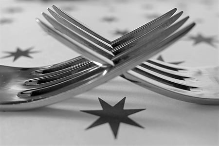 πιρούνι, μαχαιροπήρουνα, μέταλλο, μεταλλικό τραπέζι, Κλείστε, κουτάλι