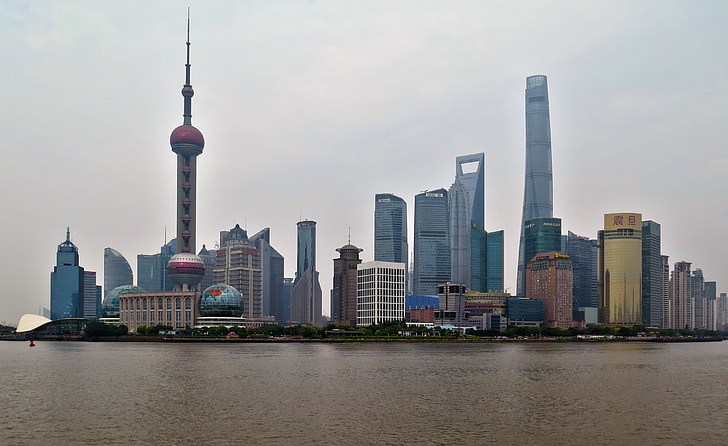 shanghai, skyline, city, architecture, asia, skyscrapers, china