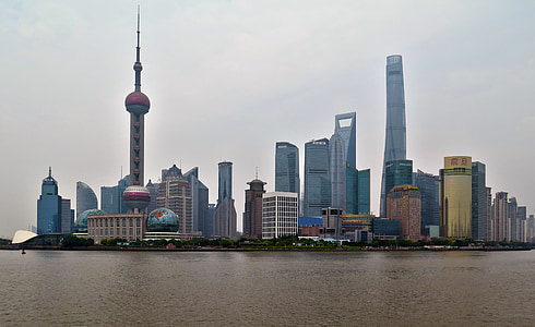 shanghai, skyline, city, architecture, asia, skyscrapers, china