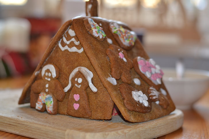 gingerbread house, christmas, christmas time, boys, bake, sweet, delicious