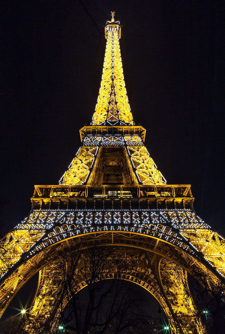 dno, pogled, Eiffel, stolp, arhitektura, stavbe, infrastrukture