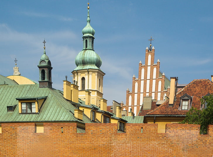 Puola, Varsova, vanha kaupunki, kirkot, vallien