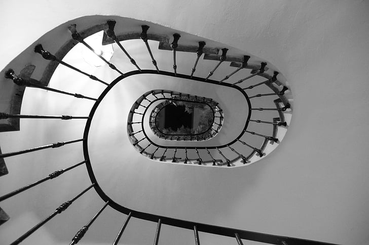 kāpnes, gliemezis, pa kāpnēm, spirāle, arhitektūra, ēka, perspektīvas
