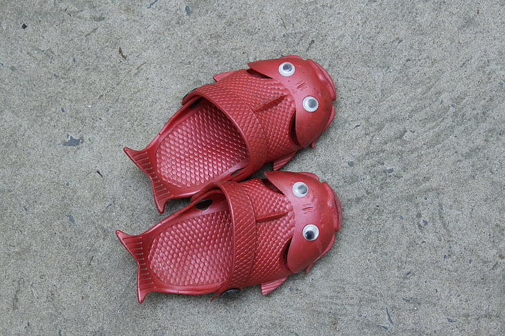 rood, SPD, baby, paar, sandalen, slipper, schoen