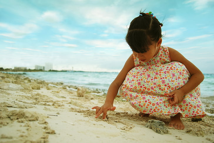 girl, sea, is, beach, sand, water, holiday