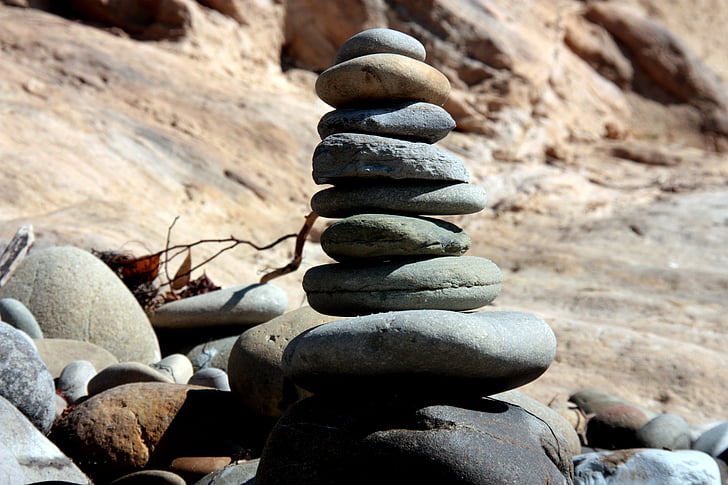 steinene, balansen, natur, Boulder