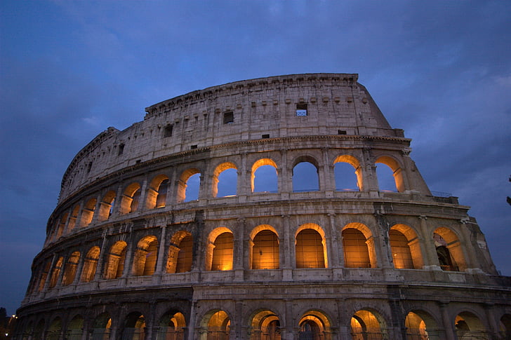 Colosseum, Rom, Italien, romerska, arkitektur, landmärke, Italienska