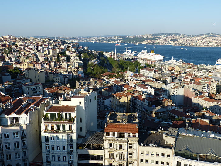 Istanbul, Turkije, Bosporus, zee, Outlook, weergave, oude stad