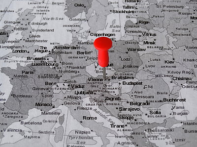 Atles, mapa, Viena, PIN, punt de trobada, destinació, capital