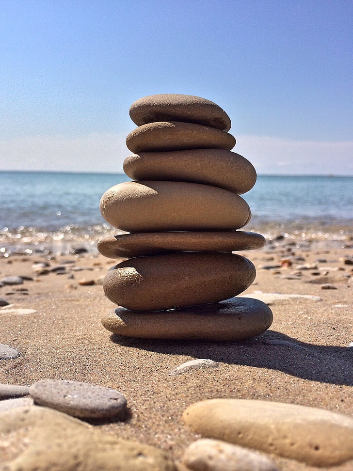 roca, balance, piedra, Zen, armonía, pila de, guijarro
