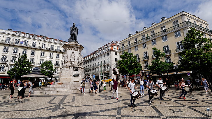 Lisboa, Portugal, plass, kiosk, gamlebyen, Lisboa, Sommer