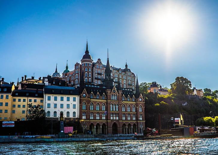 Stockholm, Švedska, mesto, arhitektura, stari, Skandinaviji, stavbe
